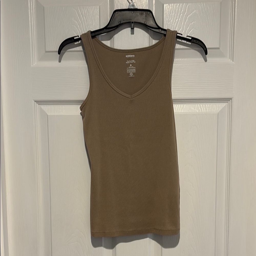 Sonoma Tan Fitted Sleeveless Tank Top